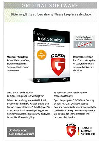 G DATA TOTAL SECURITY 1-PC / 1-Jahr PKC (OEM) (gültig für 2020)