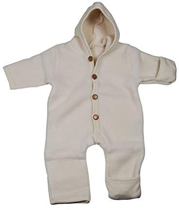 Cosilana Baby Wollvlies Overall mit Handschutz (Ecru, 50/56)