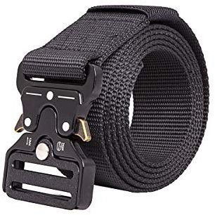 shenky Taktischer Gürtel | 4cm Breite | Nylongürtel mit Gürtelschnalle | Herrengürtel Militär Bundeswehr Ausrüstung | Canvas | Nylon | Militärgürtel | Arbeitsgürtel | 170cm | Schwarz