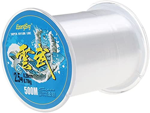 Anlising Filo da Pesca, Linea di Pesca in Nylon, Lenza da Pesca in Monofilamento, Filo di Nylon per Pesca, Professionisti Filo da Pesca Trasparente Monofilamento, per Carpe, Trota, Luccio(500M,0.26MM)