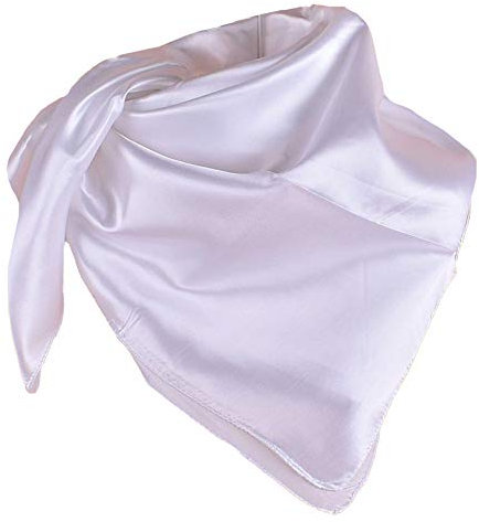 YOFASEN Hijab Kopftuch für Damen - 1 Stück Einfarbig Satin Muslimische Islamische Kopfbedeckung Frauen Gesichtsschleier Schal Turban 90x90 cm, Weiß