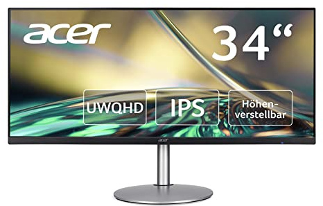 acer CB342CK Monitor 34 Zoll (86 cm Bildschirm) QHD, 75Hz, 1ms (VRB), 2xHDMI 2.0, DP 1.2, höhenverstellbar, HDMI/DP FreeSync