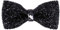 JIER Pailletten Fliege Bowtie Glitzer Paillettenkrawatte für Fancy Kostüm Party Zubehör Fasching Karneval (Schwarz 1,One Size)