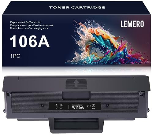 Lemero Ersatz für HP 106a Toner Schwarz Kompatibel für HP Laser 107w Laser MFP 137fwg 135wg 135a (1 Pack)