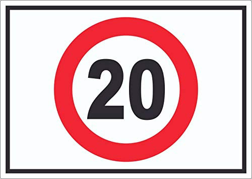 Tempo 20 km/h Geschwindigkeitsbegrenzung Aufkleber Symbol A5 (148x210mm)