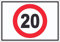 Tempo 20 km/h Geschwindigkeitsbegrenzung Aufkleber Symbol A5 (148x210mm)