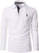 GNRSPTY Mens Polo Long Sleeve Shirt Cotton Golf Giraffe Tops,White,XL
