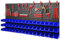 Lagersystem Wandregal - 1544 x 780 mm – 48 Blau Stapelboxen mit Wandplatten + Werkzeughalter – Werkstattwand Set XXL 84 Elemente