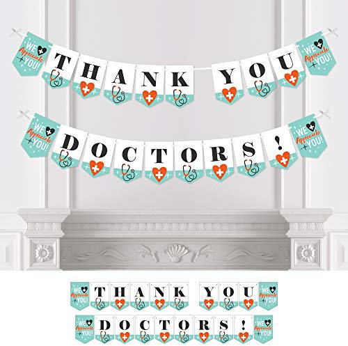 Big Dot of Happiness Thank You Doctors – Wimpelkette für Ärzte – Party-Dekorationen – Dankeschön-Ärzte