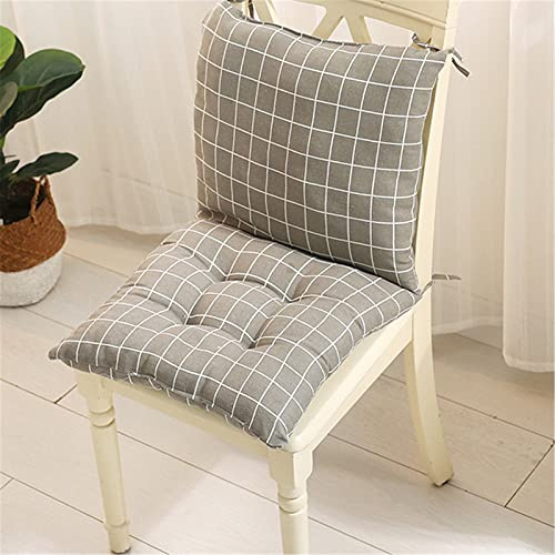 SWECOMZE 1 Satz Stuhlkissen mit Rückenteil Sitz, Rückenkissen mit Bänder, Niedriglehner Auflage Polsterauflage Gartenstuhl (45 x 45 cm,Style C)
