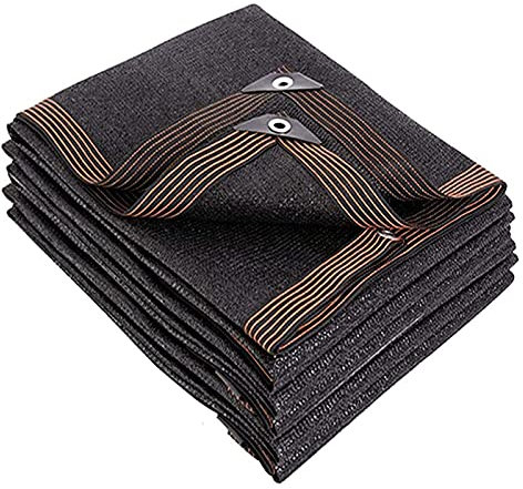 Filet D’ombrage Potager 75%, Tissu De D'ombrage Noir, Brise-Vent Pour Serres Voile D Ombrage Rectangulaire Toile D'ombrage 6 Broches, Pour L'éxtérieur.(Size: 3x8m/9.84x26.24ft)