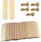 50 Stück Lesezeichen, Holz Blanko Lesezeichen, DIY Holz Lesezeichen, 12 x 3.2 cm Rechteck Leeres Lesezeichen mit Löchern und Seilen für Bücher, Weihnachten Geburtstag DIY Handwerk, Frauen und Mädchen