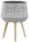 Soporte para Maceta Base de Madera Maciza Redonda magnesio Gris Claro macetero Alto Boho Malaki