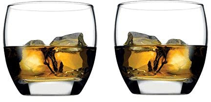 Topkapi Whisky Glas Casino für Whiskey, Whisky on the Rocks, Drinks, Belly-Design, Bar & Lounge Serie, ~350 ml, 2 Stück