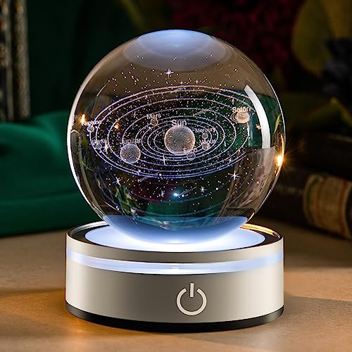 IFOLAINA 3D-Sonnensystem, Kristallkugel-Figur, Lampen, mehrfarbig, Glücksgeschenk, Weltraum, Astronomie, Universum, Wissenschaft, Geschenk