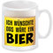 Herzbotschaft Tasse mit Motiv - Ich wünschte das wäre EIN Bier
