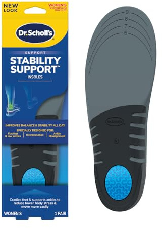 Dr. Scholl’s Flat Feet Support Insoles for Women, Size 6-10: Immediately Relieve Discomfort, Cradle Feet & Improve Ankle Alignment, Due to Overpronation,Low & Fallen Arches, Reduces Lower Body Stress