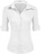 Hotouch Business Bluse Weiss Damen Kurzarm Shirt V-Ausschnitt Hemdbluse Frauen Elegant Oberteile Baumwolle Basic Hemden mit Knöpfen Weiß M