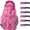 6 Pcs Capelli Gesso Pettine per Bambini, Gessetti per Capelli Temporaneo Gesso Regalo di Compleanno per Ragazze Età 6 7 8-12+Lavabile Tintura per Giorno dei Bambini, Halloween, Natale Party(Rosa)