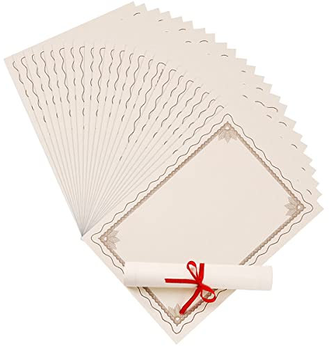 Urkundenpapier Druckerpapier A4 Beige (25er Pack) - Zertifikat Papier Drucker - Drucker Papier - Hochwertiges Designpapier ideal als Speisekarte, Zertifikat und Urkunde(8,27 x 11,69)