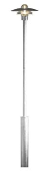 Große LED Mastleuchte aus Stahl zur Wegbeleuchtung, Höhe 225cm, Silber