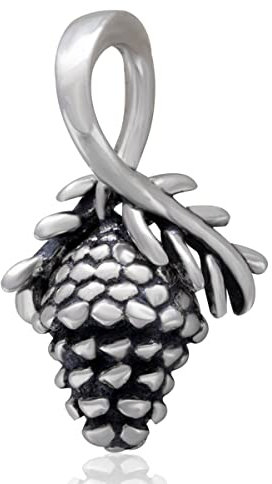 Glückliche Kiefernzapfen Anhänger Charms, passt Pandora Weihnachten Armband Halskette, 925 Sterling Silber Vintage Kiefernzapfen Dangling Perlen, Geschenke für Cousin/Schwester/beste Mama