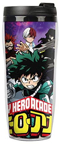 Roffatide Anime My Hero Academia Plastikbecher Deku Bakugo Doppelwandige Flasche Tragbare Trinkbecher Reisebecher Plastik Shaker Flasche Direkt Trinkbecher