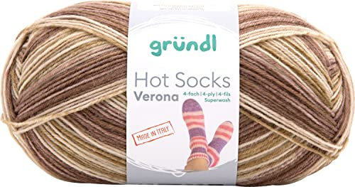 Gründl Hot Socks Verona 4-fach 03 - taupe-natur-kamel-meliert