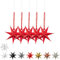 Frau WunderVoll® liebevolle Faltsterne matt rot 5 Stück Durchmesser 15 cm 7 Zacken geschlossene Oberfläche Feste Pappe, Weihnachten, Advent, Fenster Dekoration, Weihnachtsbaum