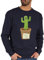 Shirtracer Sweater Pullover Sweatshirt Herren Damen - Sprüche Statement - Free Hugs Kaktus - XS - Dunkelblau - mit Aufschrift Cactus Pulli Statements Hug Spruch for