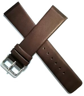 NZZXTO Replacement Leather Watch Band for Skagen Unisex Watches with Screw （20mm Dark brown