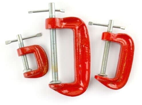 Dunnet Tools Heavy Duty G-Clamp Professional Woodworking Clamps for Woodwork, DIY, Carpentry | Durable C & G Clamps, Quick Grip, Right Angle Clamp for Joinery & Metal Projects (1, Mini C-Clamp Set)