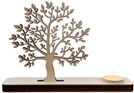 Stileitaliano profumatore ambiente personalizzato in legno artigianale decorazione per la casa idea regalo diffusore candela profumata dispenser erogatore design (Candela, Albero della vita)
