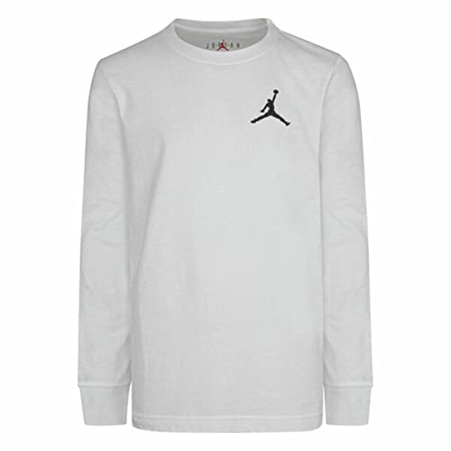 Nike Camiseta de Manga Larga Infantil Jumpman Air Blanco, Talla 10-12 Años