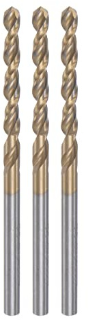 sourcing map 3 Stück M42 HSS Spiralbohrer Ø 3mm, Metallbohrer TiN-Beschichtung für stahl, Vergütungsstahl, Gusseisen, Metallbearbeitung