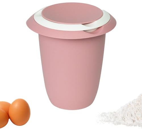 Westmark Quirltopf mit zweigeteiltem Deckel, 1 l, Mit Ausgießer, Kunststoff, Rosa/Weiß, 3151227P
