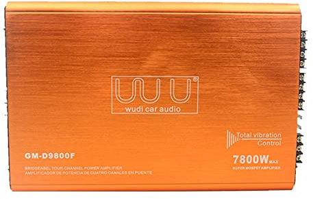 YIWENG Amplificateur audio de voiture à 4 canaux Amplificateur de puissance stéréo de classe D de 7800 W Amplificateur haute puissance à 4 voies. Alliage d'aluminium