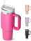 HNCY Mug Isotherme avec Paille 1180ML, Tasse Isotherme pour Cafe avec Poignée, Mug Thermos Café avec Couvercle et Paille, Gourde Isotherme Inox, Travel Mug Tumbler