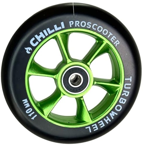 Chilli Pro Scooter Turbo Stunt-Scooter Rolle 110mm I Trick I Tret I Roller I Wheel I Abec 9 Kugellager Grün
