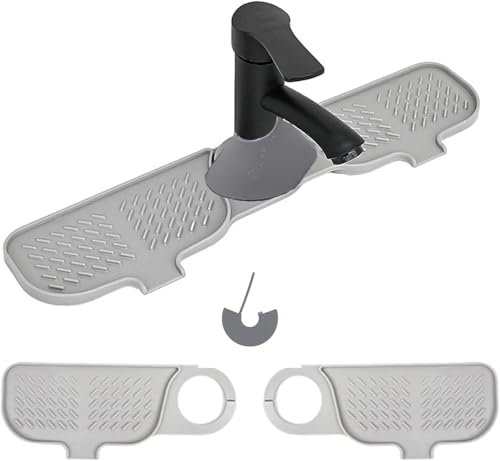 Wasserhahn Spüle Spritzschutz, 2 Stück Silikon Wasserhahn Matte, Küche Silikon Wasserhahn Abtropfmatte, für Küche und Badezimmer Arbeitsplatte Schützen