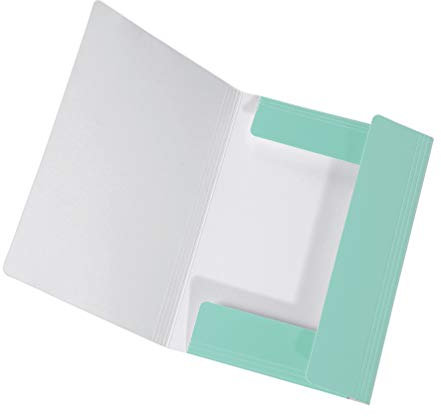 Original Falken 30er Pack Sammelmappe PastellColor. Aus extra starkem Karton mit 3 Klappen und Gummiband für DIN A4 Pastell-Farbe Minz_Grün Aufbewahrungs-Zeichen-Mappe für die Schule