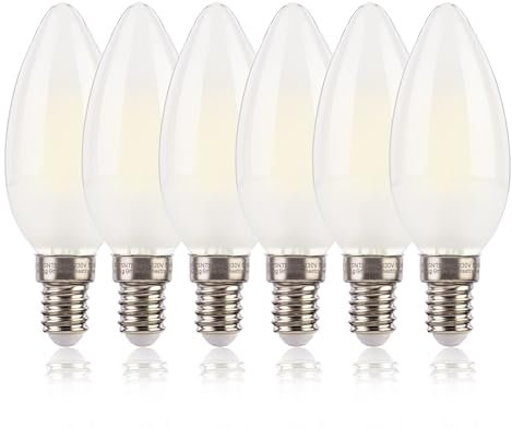 FLSNT LED Glühbirne E14 4000K Kaltweiß, 5,5W (Ersetzt 60W), C35 LED Filament Leuchtmittel E14, 750LM B11 E14 LED Kerze Glühbirne, Nicht Dimmbar, 6 Stück