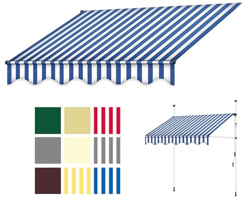 DJJYCTNM Manuell Ersatz für Einziehbare Klemmmarkise, Sonnenschutzdach für Einziehbare Markisen, Draussen Wasserdichtes Vordach Überdachung aus 100% 280g Polyester für Fenster Tür Markt,kein Rahmen-St