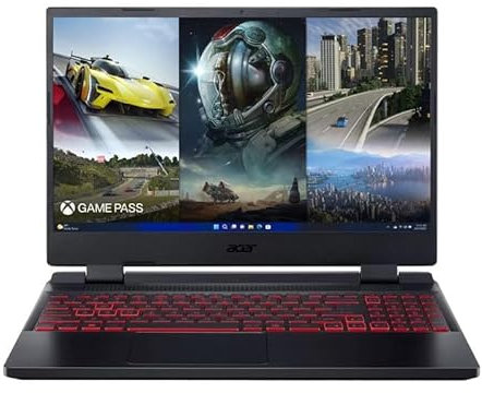 Acer Nitro 5 Ordinateur portable de jeu 15,6 FHD (1920 x 1080), Intel 12e génération Core i5 12450H, Octa-Core, Nvidia GeForce RTX3050 Ti, 16 Go DDR4, 512 Go PCIe SSD, noir, Windows 11, TWE