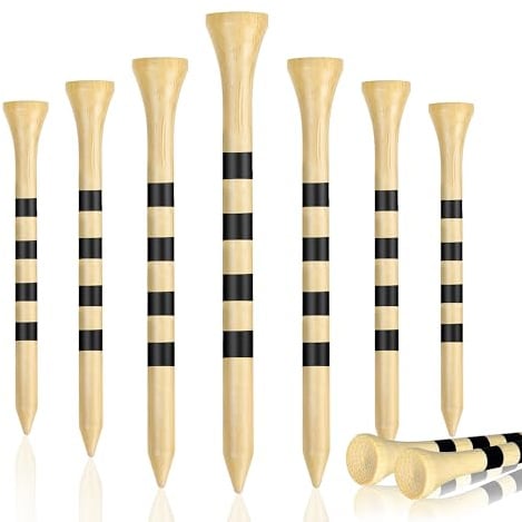 Seticek Natrual Wooden 3-1/4 Golf Tees 100 Pack,Biodegradable Bamboo Golf Tees,More Sturdy and Stable,Natural Color