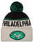 New Era Philadelphia Eagles NFL 2024 Sideline Historic Sport Knit Beige Schwarz Bommelmütze - One-Size