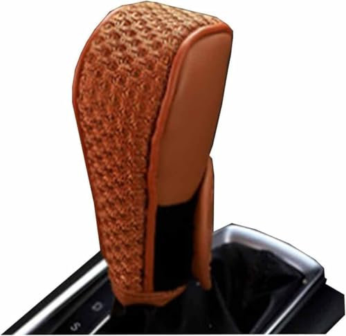 LIMINFACAI Knauf Schaltknauf Abdeckung für Audi A1 A3 A4 A5 A6 A7 A8 B6 B7 B8 B9 C6 C7 C8 D3 D4 D5 D6, Anti Rutsch Auto Schalthebel Schaltknäufe Schaltgriff Schutzhülle Zubehör,A/Brown