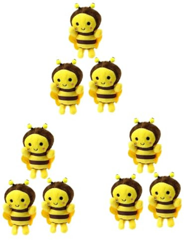 HONMEET 9 STK Kleiner bienenanhänger Biene Stofftier Plüsch Bienen-Gastgeschenke Tier Spielzeug plüschtiere Kinderspielzeug Briefbienen Schlüsselanhänger in Bienenform Plüschbienenanhänger