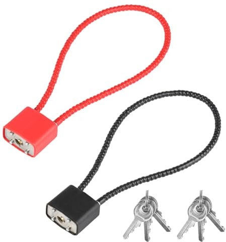 2 lucchetti in corda d'acciaio con chiavi e corda in acciaio, resistenti lucchetti ad arco lungo, lucchetto flessibile con chiavi, per interni ed esterni, bidoni con ruote, biciclette, valigie