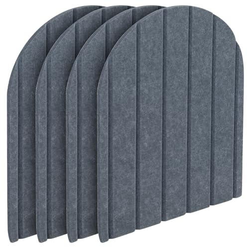 Btstil 3D Wandpaneele, 4 Stück 43 x 32 cm Wandschutz Filz-Paneel Dekorative Wandpaneele, Selbstklebend Antikollision Wandaufkleber für Schlafzimmer, Kinderzimmer (Dunkelgrau)